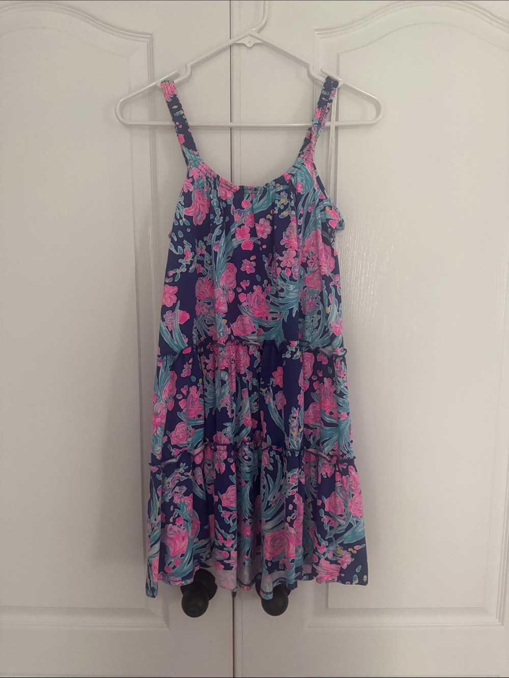 Lilly Pulitzer Navy Sundress with Pink & Teal Floral Print